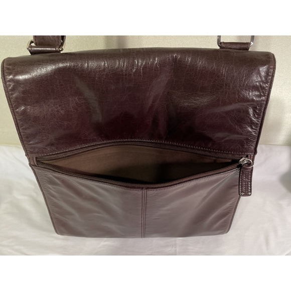 WILSONS Leather Pelle Studio Brown Leather Messenger Bag Great Condition - Picture 6 of 12
